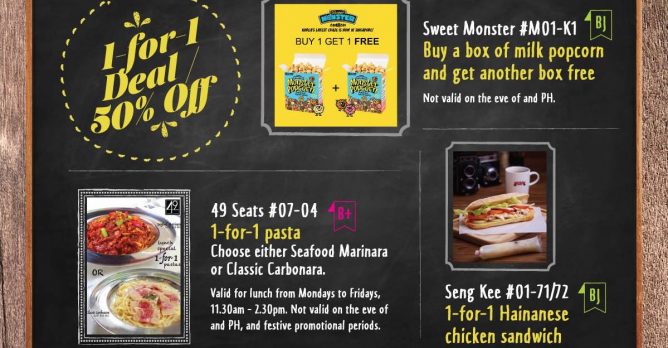 Bugis Junction七月美食折扣季~1-for-1和50%OFF的優惠任你選~