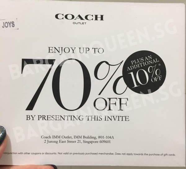 coach outlet imm opening hours