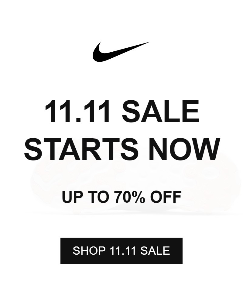 Nike官网双十一大促上线 低至3折 近900种商品参与活动 11月5日 11日 新加坡省钱皇后 皇后情报局
